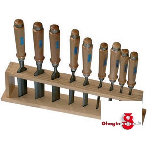 ASSORTIMENTI 9 SCALPELLI CON MANICO LEGNO ART 5208 5209GP ASS.SCALPELLI SMUSSATI bevelled chisels sets Prod. SCU