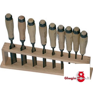ASSORTIMENTI 9 SCALPELLI CON MANICO LEGNO ART 5208 GA 5209GR ASSORTIMENTI SCALPELLI bevelled chisels sets Prod. SCU