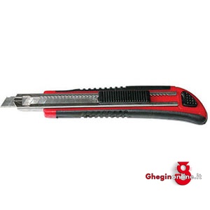COLTELLI UNIVERSALI CON LAME A SETTORI CON AVANZAMENTO/RIENTRO A PULSANTE TIPO INDUSTRIALE 5233F COLTELLI UNIVERS. universal knives Orig. Gedore red