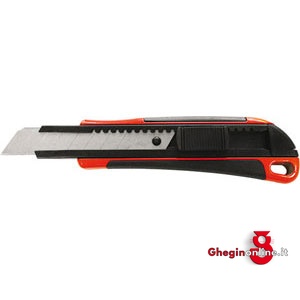 COLTELLI UNIVERSALI CON LAME A SETTORI CON AVANZAMENTO/RIENTRO A PULSANTE - IN METALLO E INSERTI IN GOMMA 5233GMA COLTELLI UNIVERS. T.P. universal knives Prod. SCU
