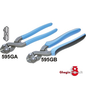 TRONCHESI DOPPIA LEVA CON TAGLIENTI CENTRALI - IMPUGNATURE PLASTIFICATE 595GA TRONCHESI CENTR.D.LEVA compound action cutters Orig. Gedore