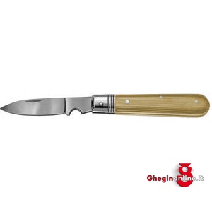 COLTELLI A SERRAMANICOXELETTRICISTI IMPUGNATURA LEGNO E LAMA ACCIAIO CON GOLA SPELAFILI 662 COLTELLIxELETTRICISTI electricians knives Prod. SCU