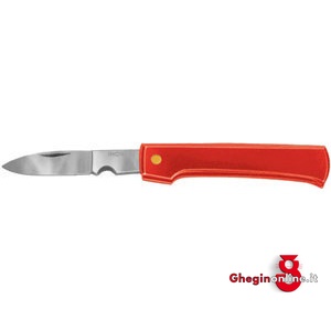 COLTELLI A SERRAMANICO PER ELETTRIC.IMPUGNATURA PLASTICA INFRANG.E LAMA INOX CON GOLA SPELAFILI 662C COLTELLIxELETTRICISTI electricians knives Prod. SCU