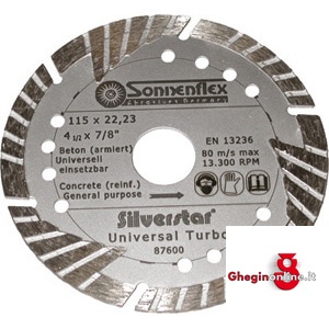 DISCHI DIAMANTATI PER TAGLIARE TIPO SPECIALE A SEGMENTI DIAMANTATI COMBINATI CON PROFILO TURBO 7092G 230 DISCHI DIAMANTATIxTAG. diamond cutting wheels Orig. Sonnenflex