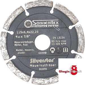 DISCHI DIAMANTATI PER TAGLIARE TIPO A SEGMENTI DIAMANTATI SALDATI A LASER 7098G 125 DISCHI DIAMANTATI diamond cutting wheels Orig. Sonnenflex