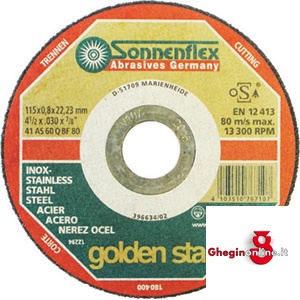 MOLE SUPER-SOTTILI PER TAGLIARE ACCIAI E INOX - TIPO SOTTILISSIMO 7106G 125 MOLE SOTTILIxTAGL.INOX cutting-off wheels for steel and inox Orig. Sonnenflex