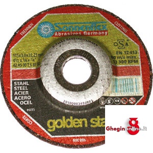 MOLE SOTTILI PER TAGLIARE INOX IN ELETTROCORINDONE BONIFICATO 7115G 230 MOLE DA TAGLIO INOX cutting-off wheels for steel and inox Orig. Sonnenflex