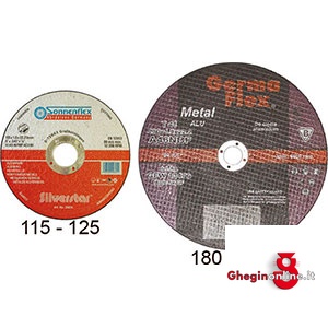 MOLE SOTTILI PER TAGLIARE ALLUMINIO - TIPO A CENTRO PIANO SOTTILE 7119G 230 MOLE DA TAGLIO AL cutting-off wheels for Alu, non-ferrous metals Orig. Sonnenflex