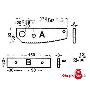 COLTELLI SUPERIORI PER ART.710G5 711G 5A COLTELLI SUP. 1BR/5 plate and round steel shears Orig. Peddinghaus