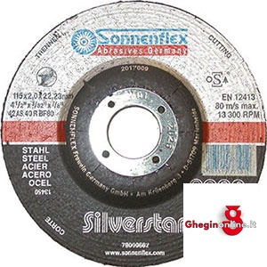 MOLE SOTTILI PER TAGLIARE METALLI TIPO EXTRA CENTRO DEPRESSO 7137G 125 MOLE DA TAGLIO METALLI rough grinding wheeIs for metall Orig. Sonnenflex