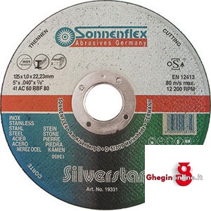 MOLE SOTTILI COMBINATE PER TAGLIARE ACCIAI, INOX, PIETRE E PIASTRELLE 7146G 125 MOLE DA TAGLIO METALLI combined cutting wheeIs for steel, inox, stone and tile Orig. Sonnenflex