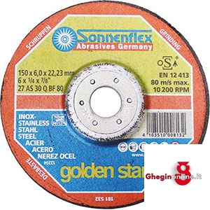 MOLE A DISCO TASSELLATE PER SGROSSARE INOX 7153G 230 MOLE DA SGROSSO INOX depressed-centre grinding wheeIs for steel and inox Orig. Sonnenflex
