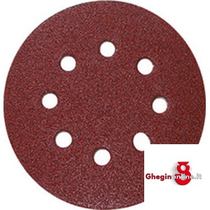 DISCHI ABRASIVI VELCRATI IN CARTA RESINATA TIPO CON 8 FORI, Ø MM 125.$VELOCITA' MASSIMA 12300 GIRI/MIN. 7801G 400 DISCHI ABRAS.VELCRATI abrasive disks Prod. SCU
