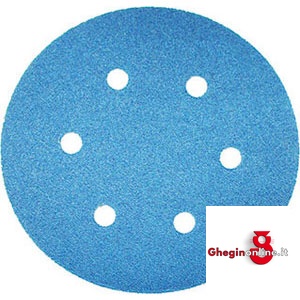 DISCHI ABRASIVI VELCRATI IN CARTA RESINATA ALLO ZIRCONIO - A 6 FORI TIPO CON 6 FORI, Ø MM 150.$VELOCITÀ' MASSIMA 80 M/S. 7805GD 120 DISCHI VELCR. ZIRCONIO abrasive disks Prod. SCU