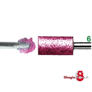 MOLE ABRASIVE ROTATIVE ATTACCO Ø MM 6; IN CORINDONE ROSA; DUREZZA M FORMA CILINDRICA 7845A 4 8 MOLE ABRASIVE ROTATIVE mounted points Prod. SCU