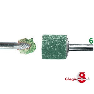 MOLE ABRASIVE ROTATIVE ATTACCO Ø MM 6; IN CARBURO DI SILICIO VERDE; DUREZZA M FORMA CILINDRICA 7847A 30 30 MOLE ABRASIVE ROTATIVE mounted points Prod. SCU