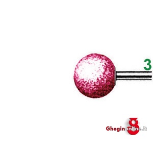 MOLE ABRASIVE ROTATIVE ATTACCO Ø MM 3; IN EDELKORUND ROSA; QUALITÀ EKR; DUREZZA N FORMA SFERICA 7853G 5 MOLE ABRAS.ROT. (KU) mounted points Orig. Erzett