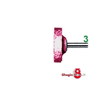 MOLE ABRASIVE ROTATIVE ATTACCO Ø MM 3; IN EDELKORUND ROSA; QUALITÀ EKR DUREZZA N FORMA A DISCO 7854G 13 3 MOLE ABRAS. ROT. (ZY2) mounted points Orig. Erzett