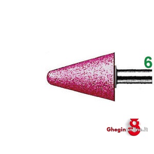 MOLE ABRASIVE ROTATIVE ATTACCO Ø MM 6; IN EDELKORUND ROSA; QUALITÀ: EKR - DUREZZA N FORMA CONICA 7856G 20 40 MOLE ABRAS. ROT. (KE) mounted points Orig. Erzett