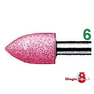 MOLE ABRASIVE ROTATIVE ATTACCO Ø MM 6; IN EDELKORUND ROSA; QUALITÀ: EKR - DUREZZA N FORMA A PENNELLO 7859G 20 32 MOLE ABRAS. ROT. (SP) mounted points Orig. Erzett
