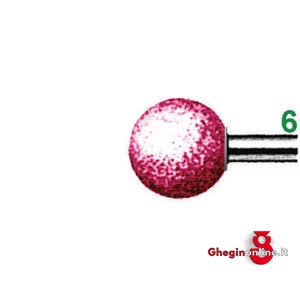 MOLE ABRASIVE ROTATIVE ATTACCO Ø MM 6; IN EDELKORUND ROSA; QUALITÀ: EKR - DUREZZA N FORMA SFERICA 7860G 20 MOLE ABRAS. ROT. (KU) mounted points Orig. Erzett