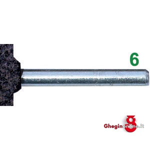 MOLE ABRASIVE ROTATIVE ATTACCO Ø MM 6; IN NORMALKORUND; QUALITÀ: AO-INOX - DUREZZA I FORMA A DISCO PIATTO 7866G 50 10 MOLE ABRAS. ROT. (ZY) mounted points Orig. Erzett