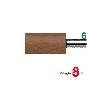 MOLE ABRASIVE CON SUPPORTO IN GOMMA DURA ATTACCO Ø MM 6, LUNGH. MM 40; GRANA 100 FORMA CILINDRICA 7870G 40 20 MOLE ABR.+SUPP. (P1ZY) polishing points with hard rubber support Orig. Erzett