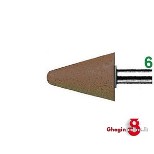 MOLE ABRASIVE CON SUPPORTO IN GOMMA DURA ATTACCO Ø MM 6,LUNGH.MM 40; GRANA 100 FORMA CONICA 7871G 20 32 MOLE ABR.+SUPP. (P1KE) polishing points with hard rubber support Orig. Erzett