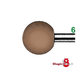MOLE ABRASIVE CON SUPPORTO IN GOMMA DURA ATTACCO Ø MM 6,LUNGH.MM 40; GRANA 100 FORMA SFERICA 7874G MOLE ABR.+SUPP. (P1KU) polishing points with hard rubber support Orig. Erzett