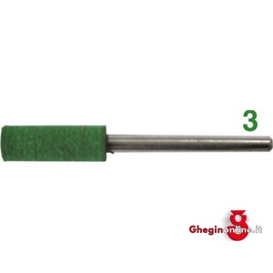 MOLE ABRASIVE CON SUPPORTO IN GOMMA TENERA ATTACCO Ø MM 3, LUNGH. MM 30; GRANA 120 - PULIRE E LUCIDARE METALLI 7875E 10 20 MOLE ABR. GOMMA TENERA polishing points with soft rubber support Prod. SCU