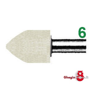 FELTRI PER LUCIDARE ATTACCO Ø MM 6, LUNGH. MM 40 FORMA A FIAMMA 7882G 30 40 FELTRI (P3SP) felt polishing points Orig. Erzett