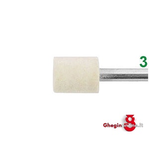 FELTRI PER LUCIDARE ATTACCO Ø MM 3, FORMA CILINDRICA 7883L 8 10 FELTRI felt polishing points Prod. SCU