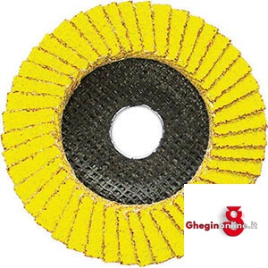 DISCHI LAMELLARI CON LAMELLE IN TELA A GRANO CERAMICO TIPO A PROFILO PIATTO; Ø MM 115 7924GA 80 DISCHI LAMELLARI grinding wheels Prod. SCU