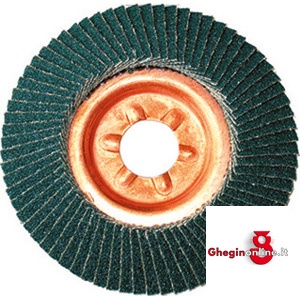 DISCHI LAMELLARI CON SUPPORTO IN METALLO TIPO A PROFILO CONVESSO; Ø MM 115 IN CORINDONE 7928G 120 DISCHI LAMELL. (SLTB) grinding wheels Orig. Erzett