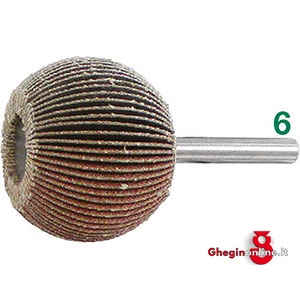 SPAZZOLE ROTATIVE LAMELLARI DI TELA ABRASIVA A SFERA 7958A 120 SPAZZOLE LAMEL. A SFERA lammellar fan grinders wheels Prod. SCU