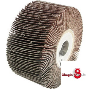 SPAZZOLE ROTATIVE LAMELLARI DI TELA ABRASIVA DIMENSIONI 100X50 MM 7960 120 SPAZZOLE R.L. grana120 lammellar fan grinders wheels Prod. SCU