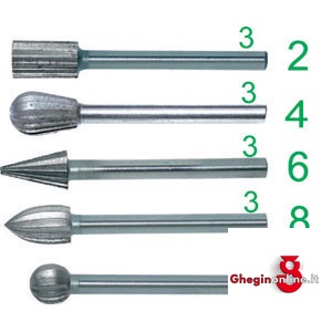 FRESE ROTATIVE PER INCISORI 7970 10 FRESE ROTAT.xINCISORI burrs of HSS shank 3 mm Prod. SCU