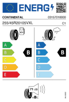 Pneumatici Auto Estivi CONTINENTAL PR-COC 255/45 R20 105V XL - immagine 3