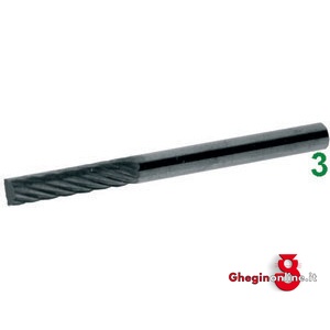 MINI FRESE ROTATIVE IN METALLO DURO TIPO CILINDRICO-TESTA LISCIA .TAGLIO 3. 8031C MINIFRESE MD taglio 3 mini-burrs of tungsten carbide Prod. SCU