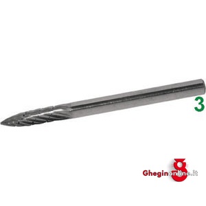 MINI FRESE ROTATIVE IN METALLO DURO TIPO A FIAMMA.TAGLIO 5. 8031T MINIFRESE MD taglio 5 mini-burrs of tungsten carbide Prod. SCU