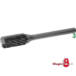 FRESE ROTATIVE IN METALLO DURO TIPO CILINDRICO TESTA CON ATTACCO Ø MM 3 TAGLIO 5 8034B 6 FRESE M.DURO taglio 5 burrs of tungsten carbide Prod. SCU