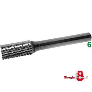 FRESE ROTATIVE IN METALLO DURO TIPO CILINDRICO-TESTA CON TAGLIENTI ATTACCO Ø MM 6 TAGLIO 4 8037G 16 FRESE M.DURO taglio 4 burrs of tungsten carbide Prod. SCU