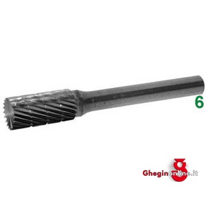 FRESE ROTATIVE IN METALLO DURO TIPO CILINDRICO-TESTA CON TAGLIENTI ATTACCO Ø MM 6 TAGLIO 5 8037L 16 FRESE M.DURO taglio 5 burrs of tungsten carbide Prod. SCU