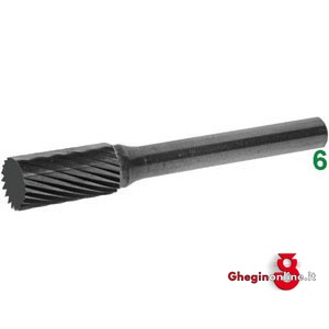 FRESE ROTATIVE IN METALLO DURO TIPO CILINDRICO-TESTA LISCIA ATTACCO Ø MM 6 TAGLIO 3 8041E 16 FRESE M.DURO taglio 3 burrs of tungsten carbide Prod. SCU