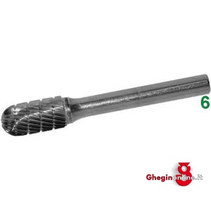 FRESE ROTATIVE IN METALLO DURO ATTACCO Ø MM 6 TAGLIO 5 8045L 16 FRESE M.DURO taglio 5 burrs of tungsten carbide Prod. SCU