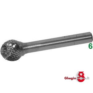 FRESE ROTATIVE IN METALLO DURO TIPO A SFERA ATTACCO Ø MM 6 TAGLIO 4 8050G 16 FRESE M.DURO taglio 4 burrs of tungsten carbide Prod. SCU