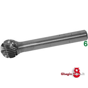 FRESE ROTATIVE IN METALLO DURO ATTACCO Ø MM 6 TAGLIO 5 8050L 16 FRESE M.DURO taglio 5 burrs of tungsten carbide Prod. SCU
