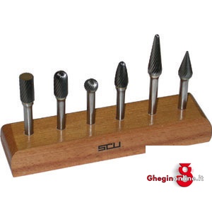 ASSORTIMENTI 6 FRESE ROTATIVE IN METALLO DURO 8119 ASS. FRESE ROTATIVE burrs sets Prod. SCU