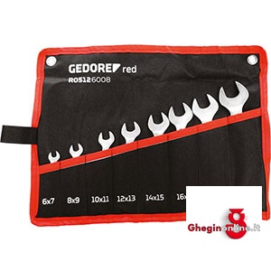 8 CHIAVI FISSE IN SERIE MM 6X7-8X9-10X11-12X13-14X15-16X17-18X19-20X22 872GL SERIE CHIAVI FISSE double ended open jaw spanners sets Orig. Gedore red