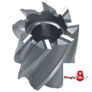 FRESE CILINDRICHE FRONTALI; DENTI ELICOIDALI RINFORZATI; ESECUZIONE N DIN841; CHIAVETTA LONGITUDINALE 8781 75 FRESE CILIND.FRONTALI end mills Prod. SCU